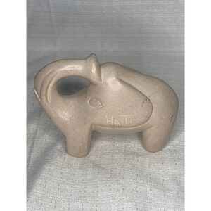 Hand Carved Soapstone‎ Haiti Elephant Figurine Statue Ornament Decor Art Vintage